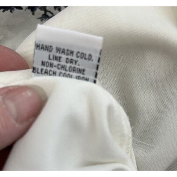 Sangria Size 8 Maxi Long Open Back Silk Dress Spaghetti Strap Blue & Cream - Picture 5 of 7